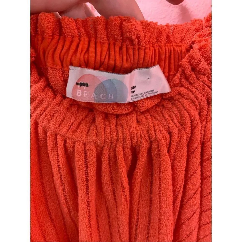 Free People Beach Women's Coral Like It Shake It Ruffle swing Crop Top Size XS - Picture 4 of 6